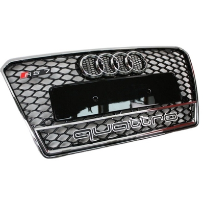 2011-2015 Modified Front Grill For Upgrade Chromed By Best Selling ABS Silver Grill Skirt Protector Lip Guard A7 Replacement To RS7