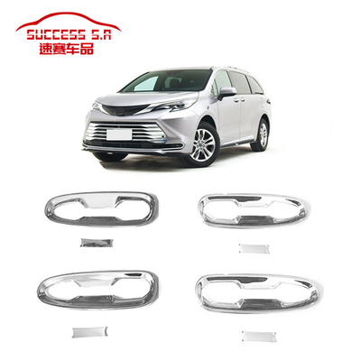 Sports Chrome ABS Car Door Handle Cup Cover Protector Stickers For Toyota Sienna 21 22 Car Decoration Exterior Accessories