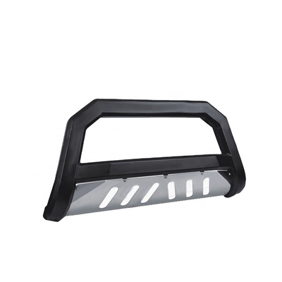 Easy Installation Matte Black Bull Bar Brush Push Front Bumper Grill Grille Guard with Skid Plate for RAM SILVERADO TUNDRA F150