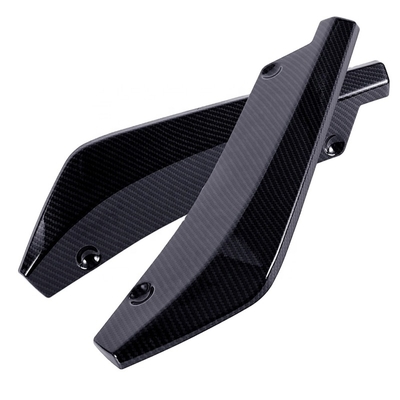 ABS 2pcs Car Carbon Fiber Rear Bumper Lip Spoiler Corner Splitters Universal ABS 2pcs Car Spoiler Canards Wraps Corner Scuff Protector