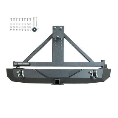 Factory-Direct Popular Offroad Parts Aftermarket Black Steel Rear Bumper Guard With Tire Carrier For Wrangler JL 2018